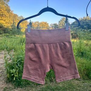 Brown Ribbed Baby Shorts